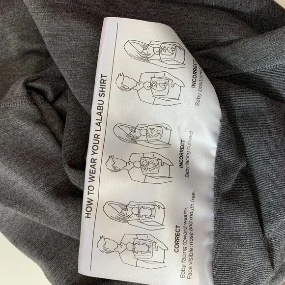 Lalabu Mens Medium Dad Soothe Shirt Baby Wearing Solid Gray - Picture 6 of 6